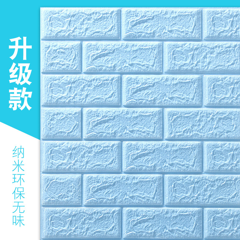 Papel tapiz transfronterizo autoadhesivo decoración de dormitorio 3d pegatinas de pared tridimensional fondo papel tapiz de pared ladrillo de espuma pegatinas impermeables y a prueba de humedad