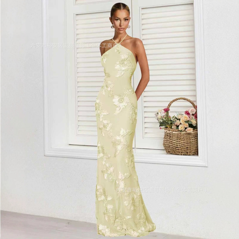 Foreign Trade Cross-Border Halter Neck Long Slim-Fit Evening Dress Amazon Prom Party Slimming Mermaid Dress High-End Gown Foreign Trade Cross-Border Halter Neck Long Slim-Fit Evening Dress Amazon Prom Party Slimming Mermaid Dress High-End Gown