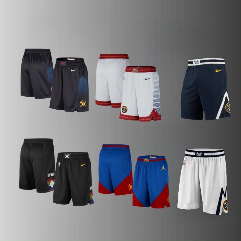 Nba Nuggets Men's Basketball Shorts Jokic Murray City Edition Nba Sports Training Game Shorts Hot Press Style