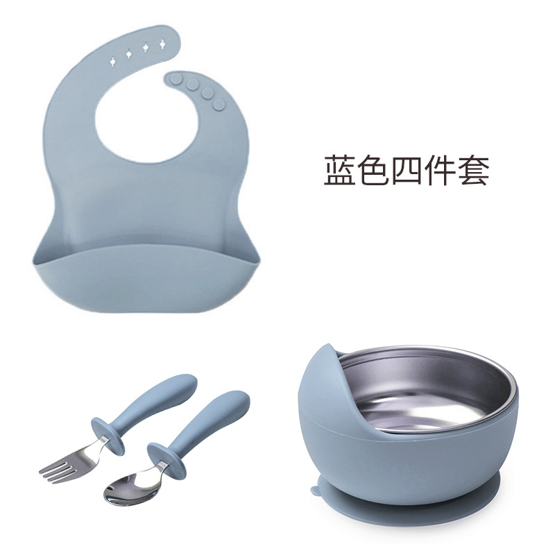 Feeding 4-piece set (blue gray)