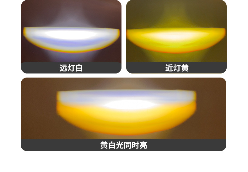 Mini Car Headlight, Motorcycle Spotlight, Modified Electric Vehicle, High-Brightness Waterproof Headlight, Yellow and White Double-Light Car Light