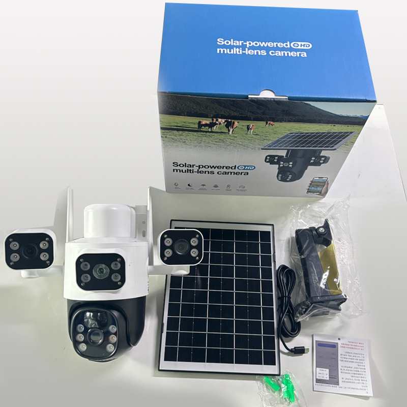 Cámara de vigilancia solar WiFi para exteriores con visión nocturna de alta definición, intercomunicador remoto para teléfono móvil, sin necesidad de electricidad ni internet para uso doméstico.