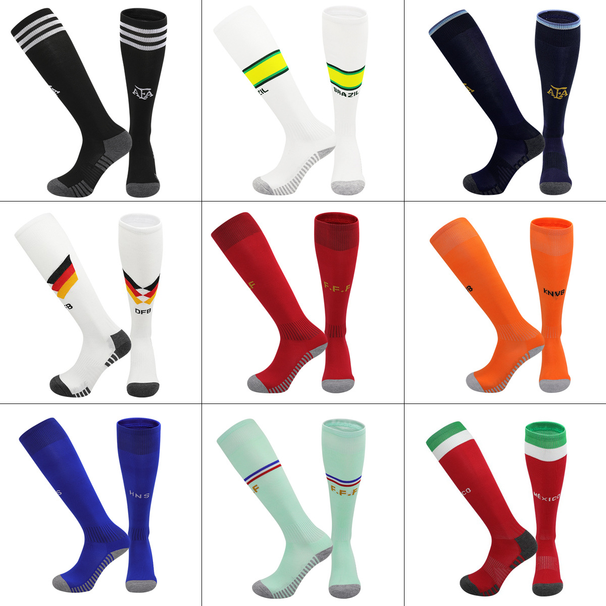 Cross-Border Football Socks, Club and National Team Wholesale, Thickened Towel Bottom Professional Training Socks, Football Protective Gear