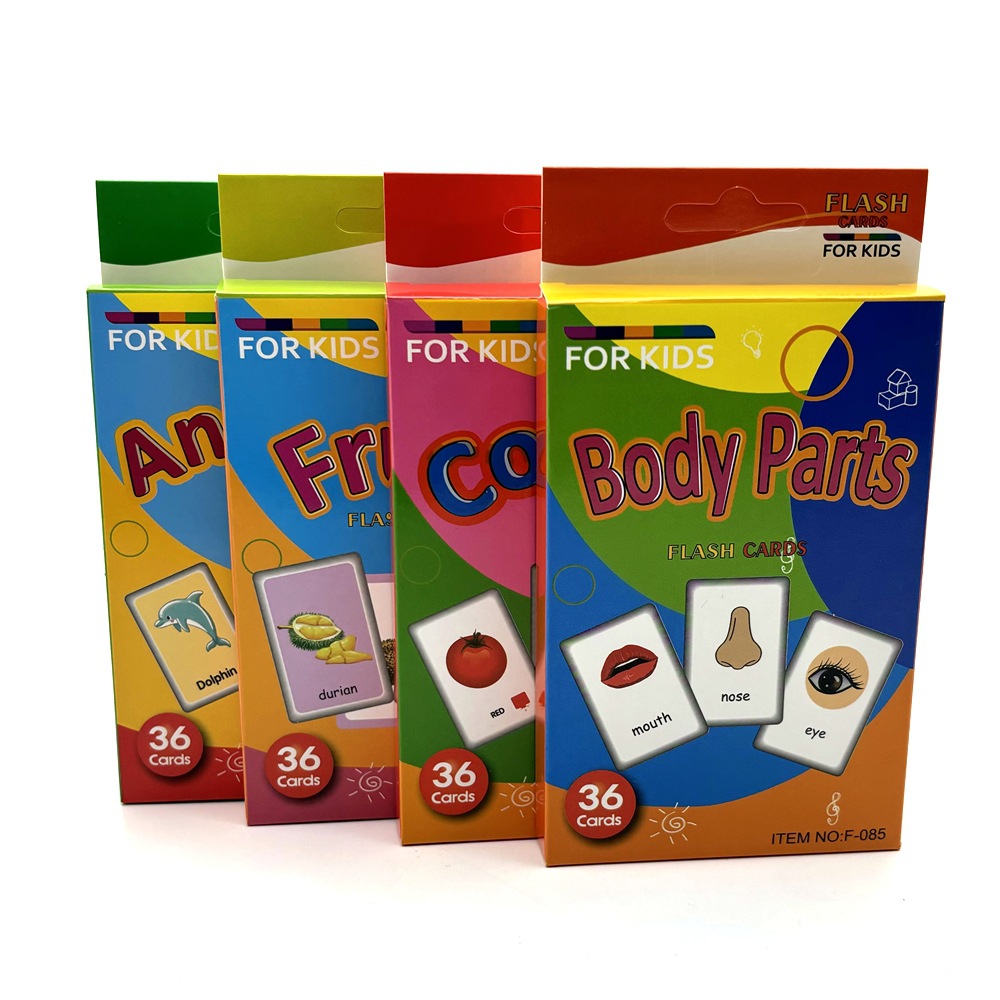 Infant Enlightenment Early Education English Word Recognition Card Color Visual Flash Card Teaching Aids Cross-border Flash Cards