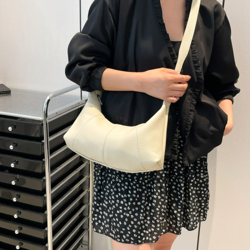 Niche high-quality soft leather Instagram-inspired underarm bag for women, 2025 new fashion large capacity single-shoulder bag, simple crossbody bag