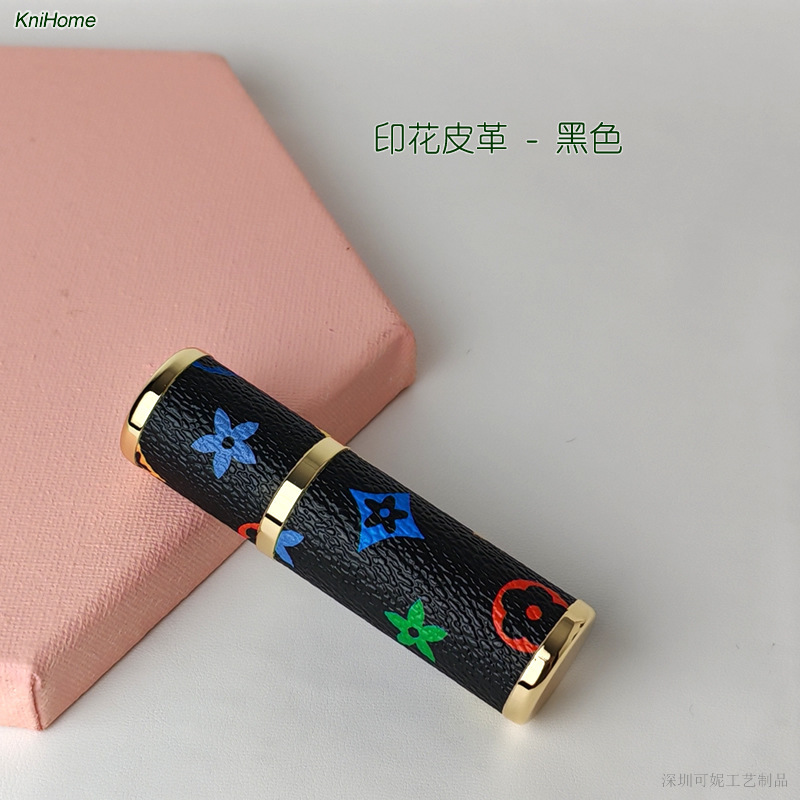 金色革香水瓶スプレー瓶分注瓶旅行外付けガラス内瓶5mlミリリットル|undefined