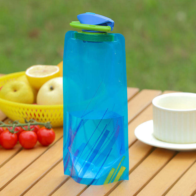 ciclismo al aire libre hervidor deportivo montañismo taza de agua portátil PE bolsa de almacenamiento de plástico regalo promocional bolsa de agua plegable