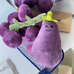 Cute Eggplant Pink Playing Doll, Funny Stress Relief Plush Toy, Birthday Gift for Girls, GJ76