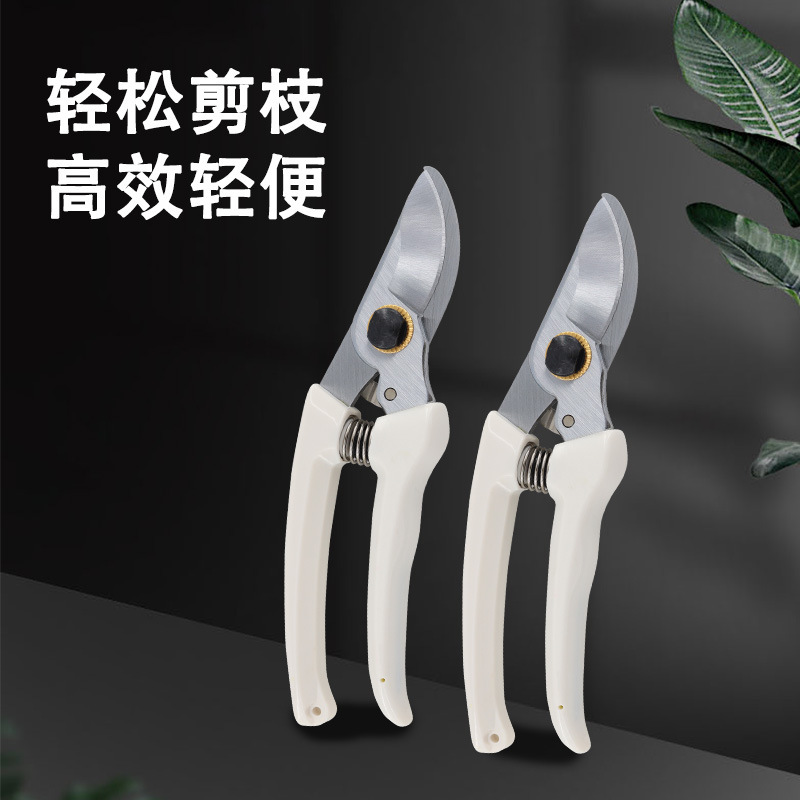 不锈钢园林修枝剪多功能园艺剪花枝剪树枝剪塑料手柄省力花卉剪刀
