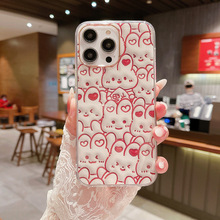 新品可爱小兔适用于iPhone苹果13轨硅胶手机壳卡通立体图案手机套