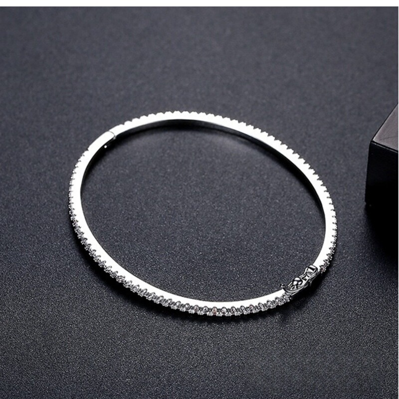White Gold Mosan Diamond Bracelet Rose Gold Single Row Full Diamond Bracelet Gold Fashion Elegant All-match Bracelet