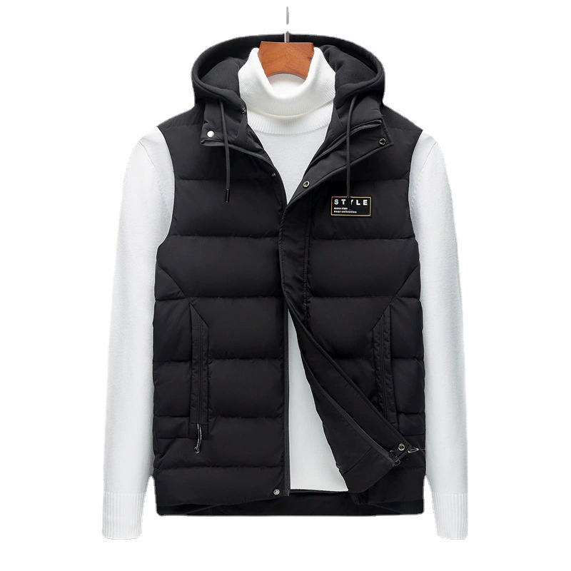 Winter vest for leisure, fashionable colored cardigan with zipper with hood, increased thickness, wholesale