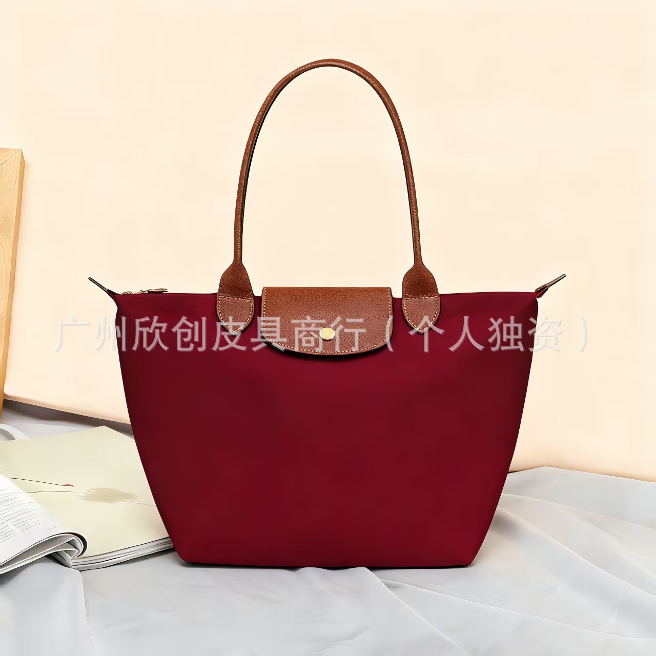 法国周年系列龙骧长柄刺绣手提包饺子包尼龙大容量防水环保色系折