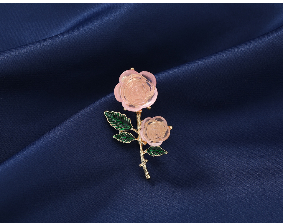 Flower Pattern Sweet Pin Flower Alloy Inlay Resin Women'S Brooches