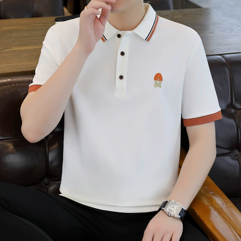 Летняя футболка с коротким рукавом для отдыха, трендовая футболка, slim fit, корейский стиль