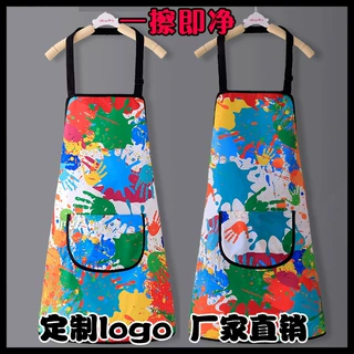 儿童围裙印制logo美术生专用画画衣绘画防水厨房幼儿园印字厂家