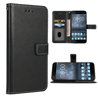 适用Nokia 6手机保护壳翻盖插卡支架钱包皮套挂绳创意一件代发