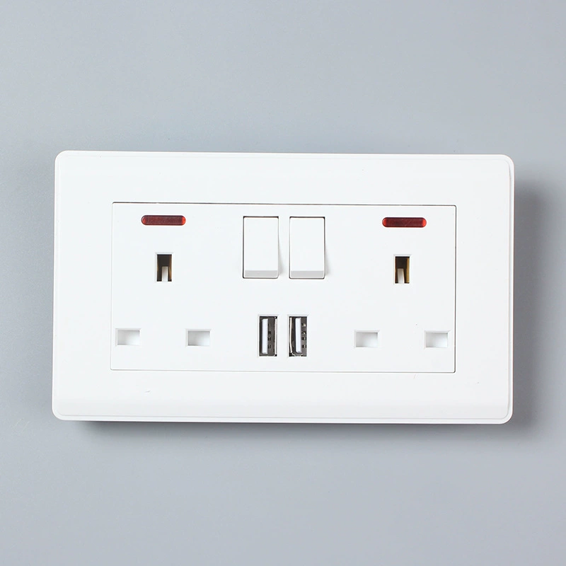 Luoge Wall Ultra-Thin Switch Panel - Lightweight, Multi-Config Electrical Socket Box with Light