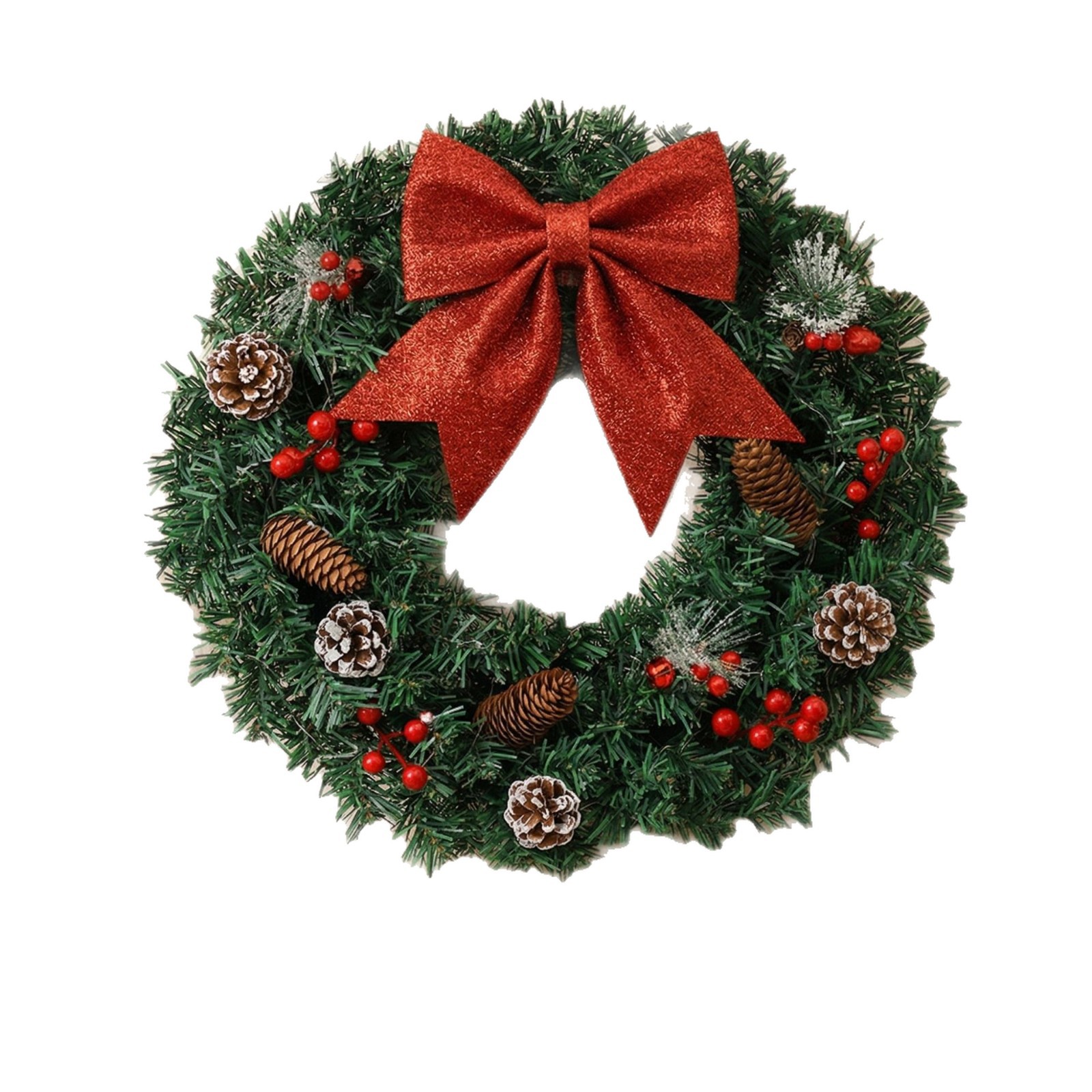 2026 nueva guirlanda de Navidad transfronteriza caliente explosión de decoración de vacaciones guirlanda de flores simulación de pino puerta colgante guirlanda de flores