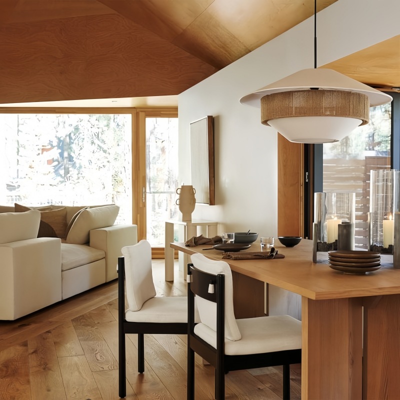 Lámpara del restaurante de estilo japonés de estilo chino nuevo hotel Zen retro sala de té tienda de olla caliente lámpara de tejido de cuerda de cáñamo