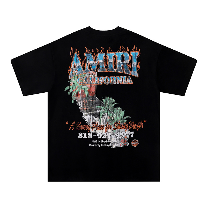 貿易クロスAm新文字クラシックプリント半袖男女同型カップルTシャツiri夏高iri製品タイプ|undefined