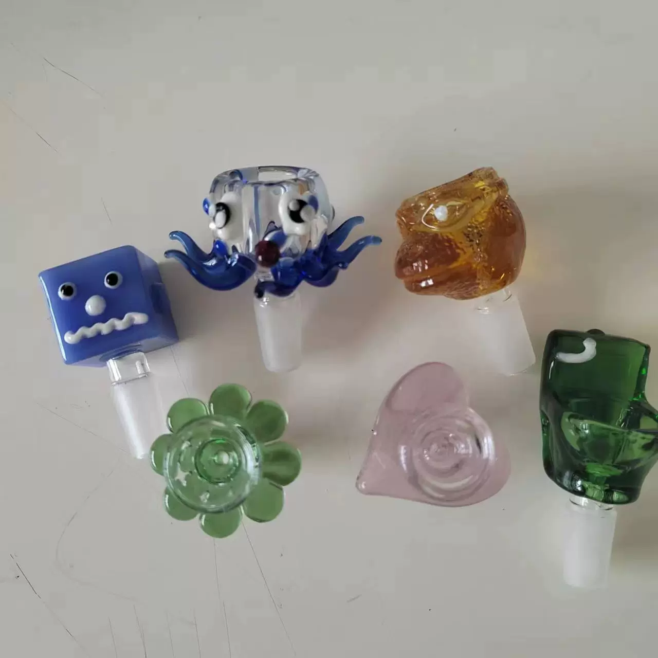 烟斗工艺玻璃高硼硅彩色水烟斗玻璃烟具配件烟斗手工