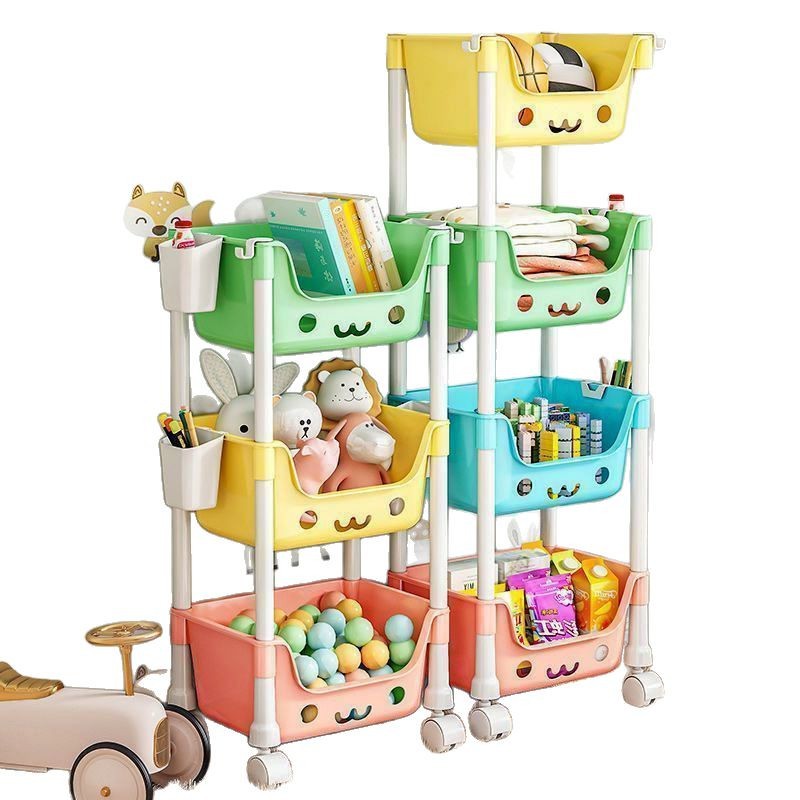Estantes, bocadillos para niños, juguetes, cochecito de almacenamiento, hogar, sala de estar de varios pisos para niños, estante de almacenamiento de piso para bebés