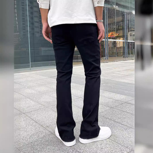 High-Quality European and American Men's Elastic Tight Bell-Bottom Jeans Independent Store Classic Three Colors