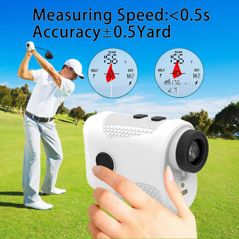 跨境新款户外手持激光测距望远镜1200米高尔夫角度补偿锁旗测速狩