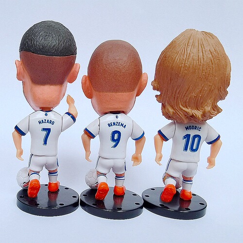 Cristiano Benzema, Modric, Hazard, Bale, football star figure, Real Madrid ornament