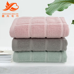 新品純棉毛巾棋盤方格素色全棉毛巾吸水不掉毛禮品洗澡擦臉毛巾