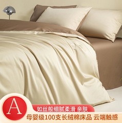 A類100支輕奢長絨棉床上四件套全棉雙拼被套純棉床單床笠3南通市4