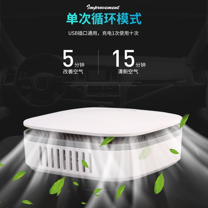 Car Air Purifier USB Charging Car Bathroom Indoor Air Disinfection Haze Odor Purifier