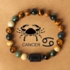 S305-Cancer mixed color natural stone constellation bracelet #SZ1234