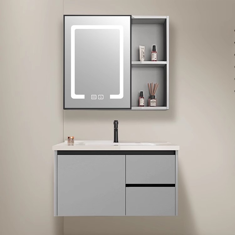 gabinete de baño combinado gabinete de lavabo cerámico todo en uno gabinete de lavabo lavabo gabinete de espejo inteligente lavabo