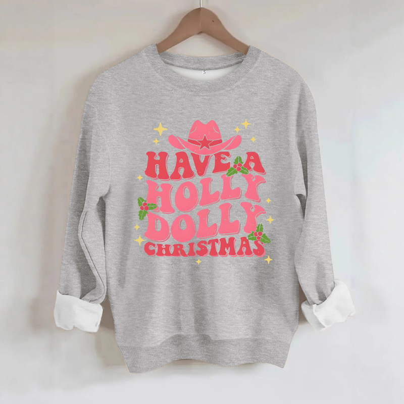 Amazon Cross-Border Export Casual Long-Sleeved Round Neck "Merry Christmas" Pattern Printed Loose Women's Sweatshirt