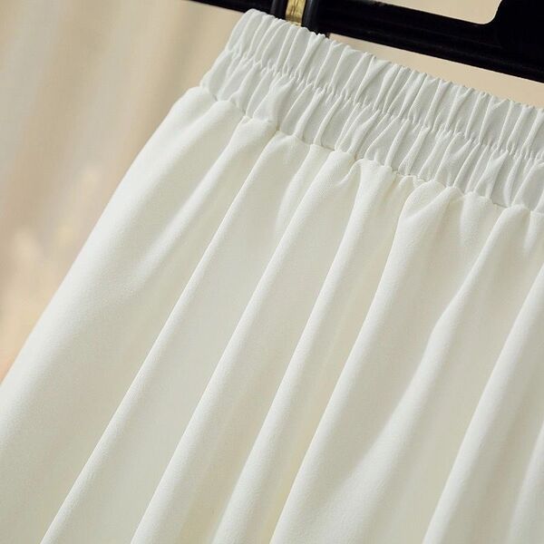 Spring summer fitted pleated skirt