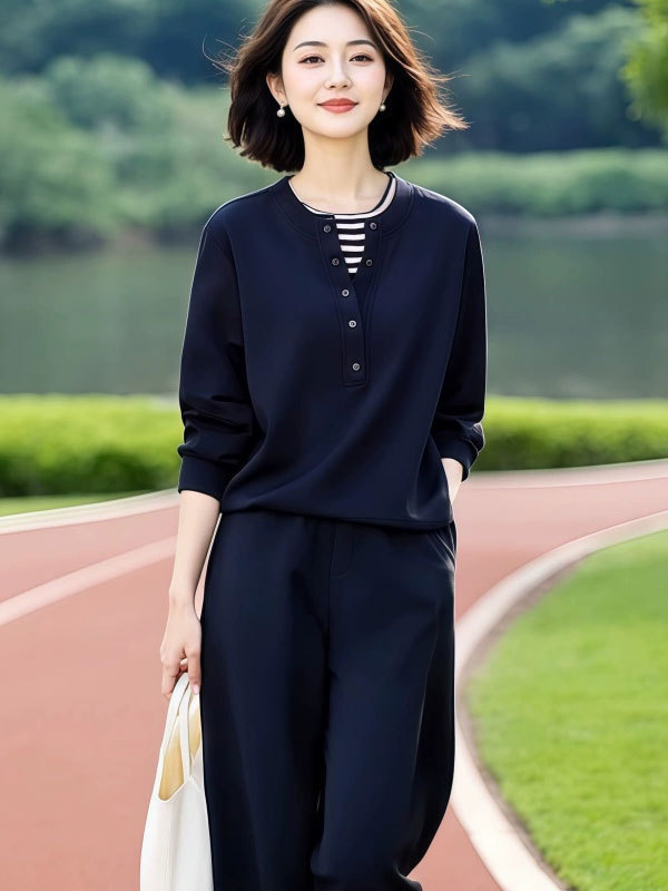 休闲运动套装女2025搭配一整套超火早秋穿搭韩系减龄休闲两件套|undefined