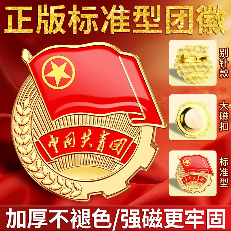 团徽中国共青团徽章团旗安全别针式标准型加厚强磁更牢固别针款
