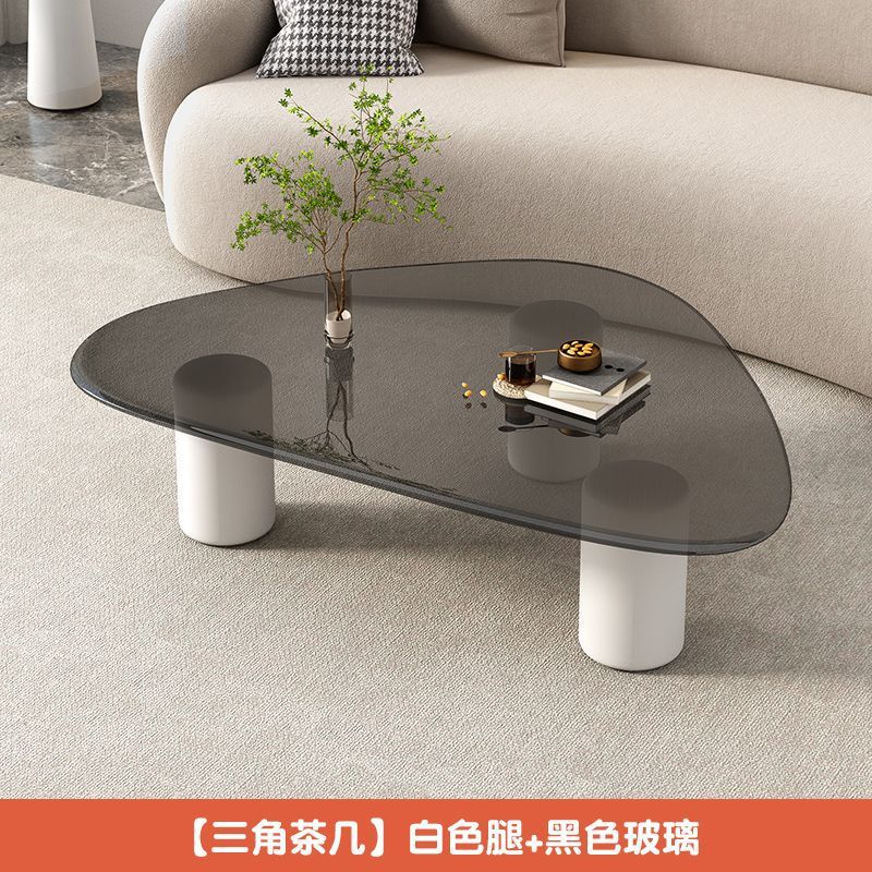 Tabla de té de vidrio templado tabla de roca pequeña sala de estar doméstica moderna simple red tabla de té goteo de agua