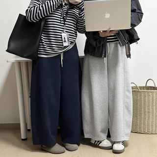 【浙江做工】灰色阔腿弯刀运动卫裤子女春秋小个子休闲裤九分梧桐