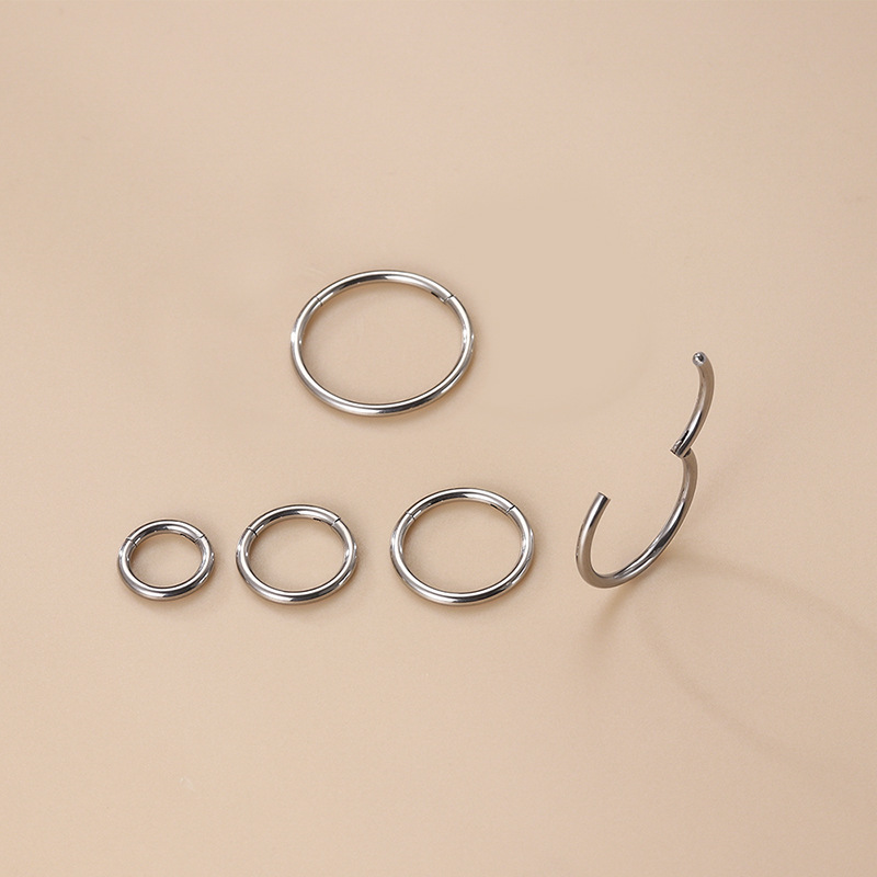 Daily Occasion Pure Titanium Material 1 Piece Nose Rings & Studs Fashion Circle Pure Titanium Plating Nose Pin