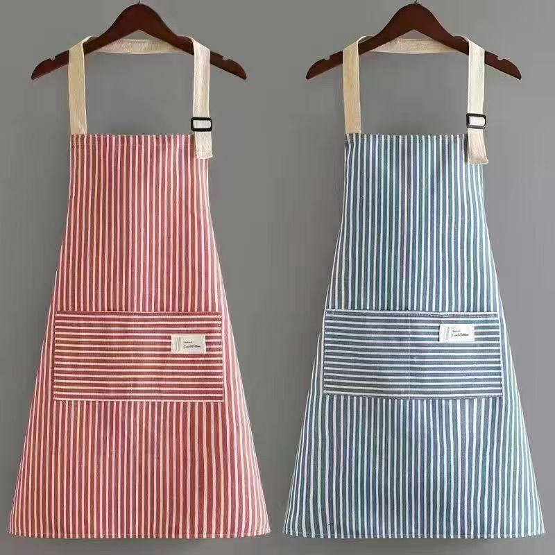 Cotton and Linen Apron, New Style Smock, Breathable, Kitchen Household, Fashionable, Cooking, Anti-Fouling, Stain-Resistant Apron, Work Clothes
