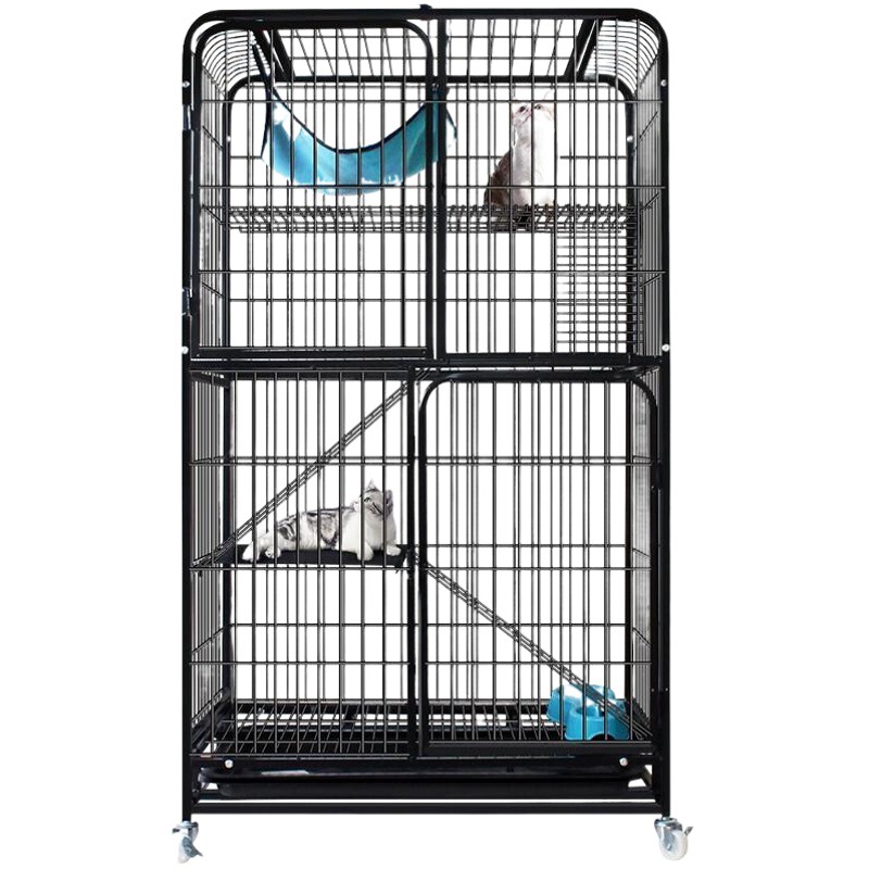 Jaula de gato de tubo cuadrado jaula de gato de tres capas de cuatro capas gato Villa gato casa gato cría jaula de hierro ventas directas de fábrica