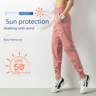 Summer sports quick dry trousers for leisure, travel breathable leggings for gym, fitted, for running