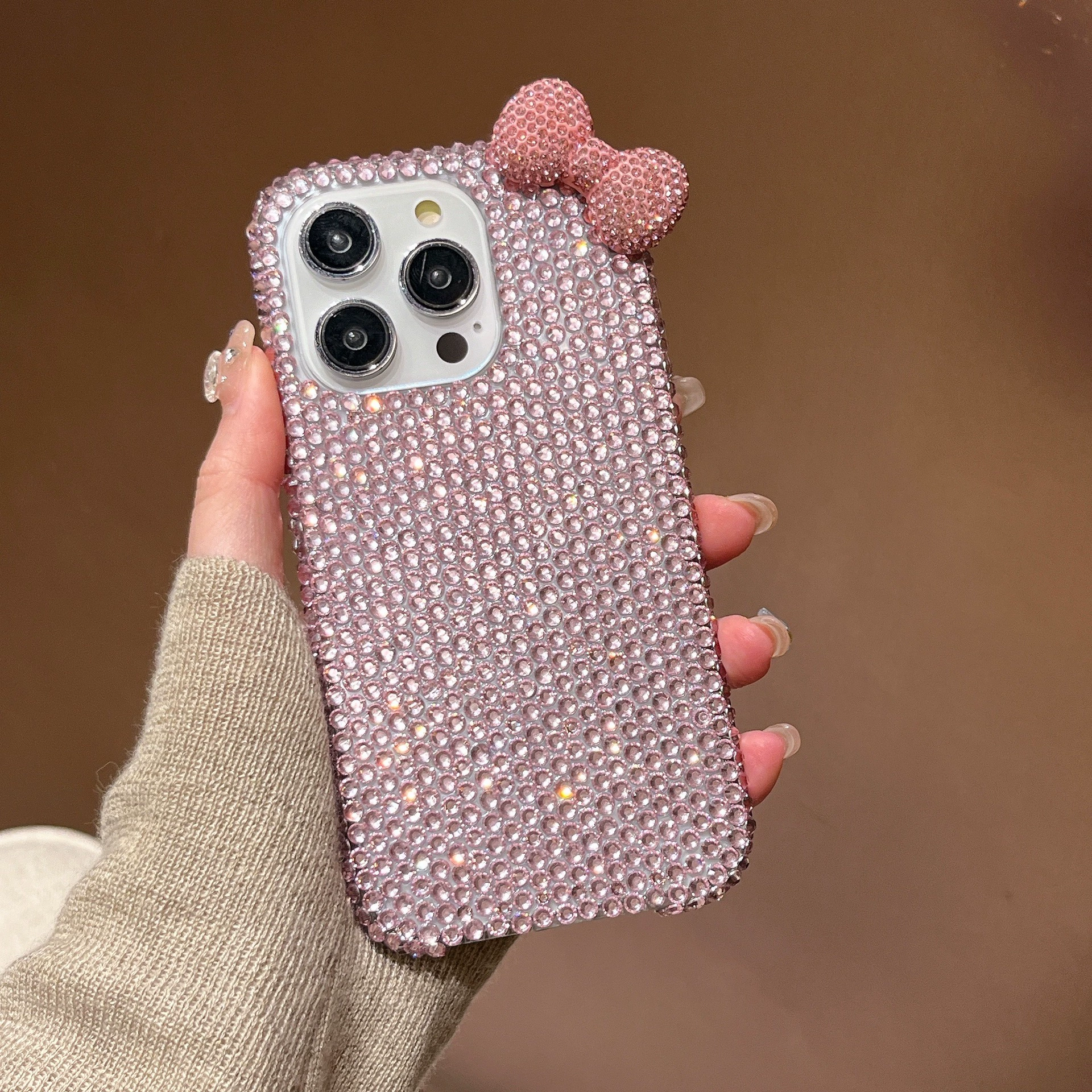 Apple, совместимый iPhone 16, чехол с бантом, защитный чехол, бриллиантовая инкрустация, iphone, 15promax, защита от падения