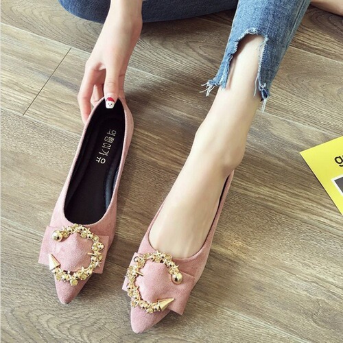 Women's Spring and Autumn Season Versatile Slip-On Flat Shoes with Pointed Toe, Soft Sole, Easy to Wear