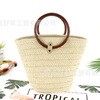 Brand ring, straw bag, woven beach purse for leisure