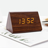 Wooden electronic square small watch, thermometer for bed