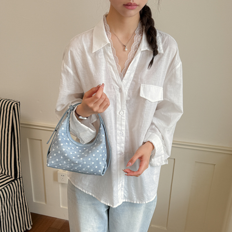 Bolsa de brazo coreana de punto ondulado para mujeres 2026 nuevo bolso de hombro de verano de moda casual bolso de moda diaria